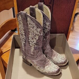 Corral Women's Size 7 Square Toe Embroidered Western Boots - Brown